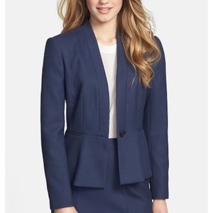 Halogen NWOT peplum Navy tailored suit blazer
